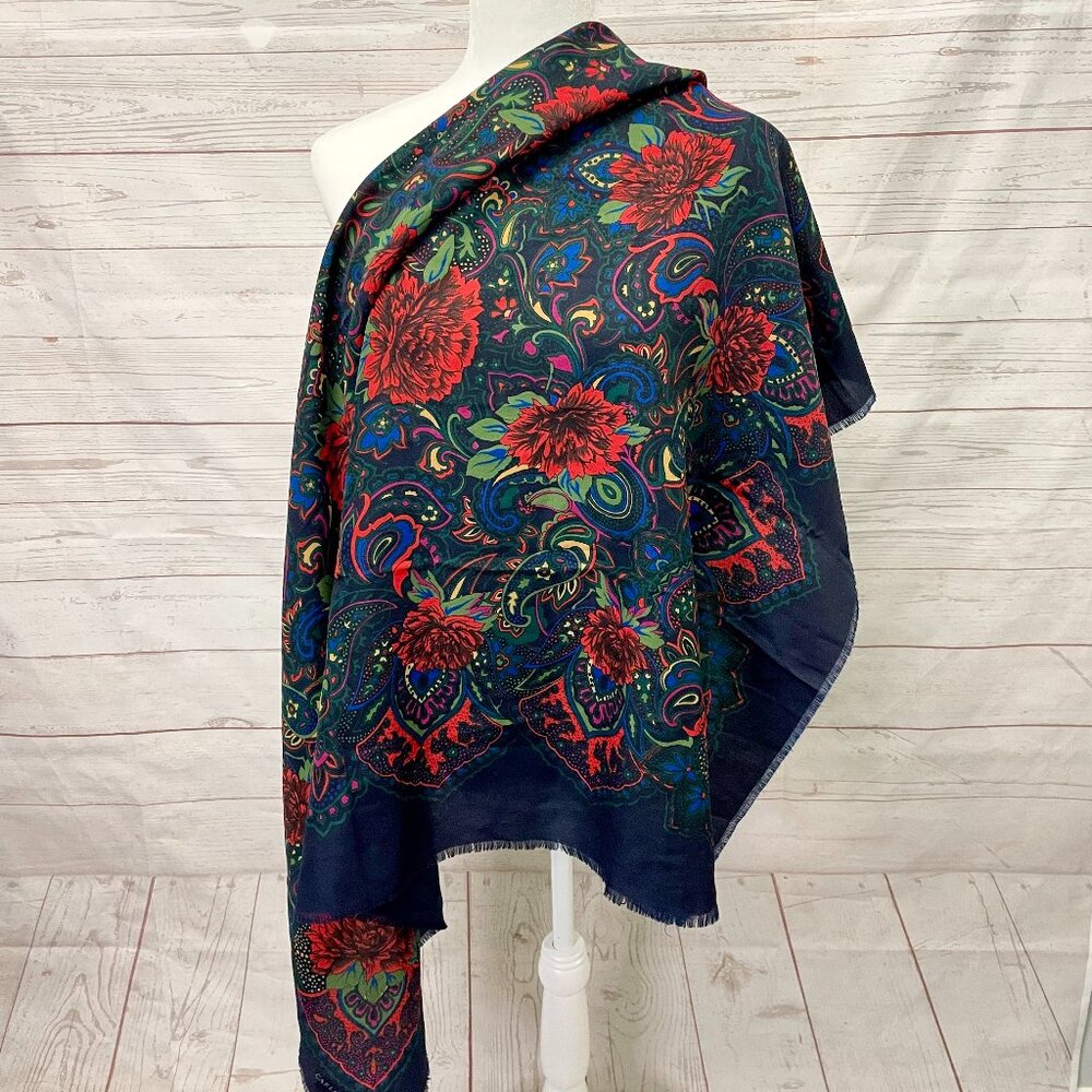 Vintage Carlo Margo Floral Paisley Scarf